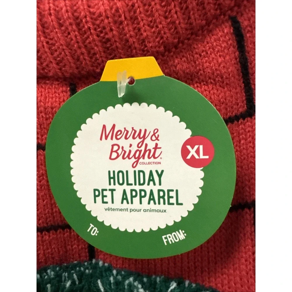Merry Bright Holiday FIREPLACE Sweater Pet Christmas‎ Halloween Dog Costume XL